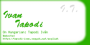 ivan tapodi business card